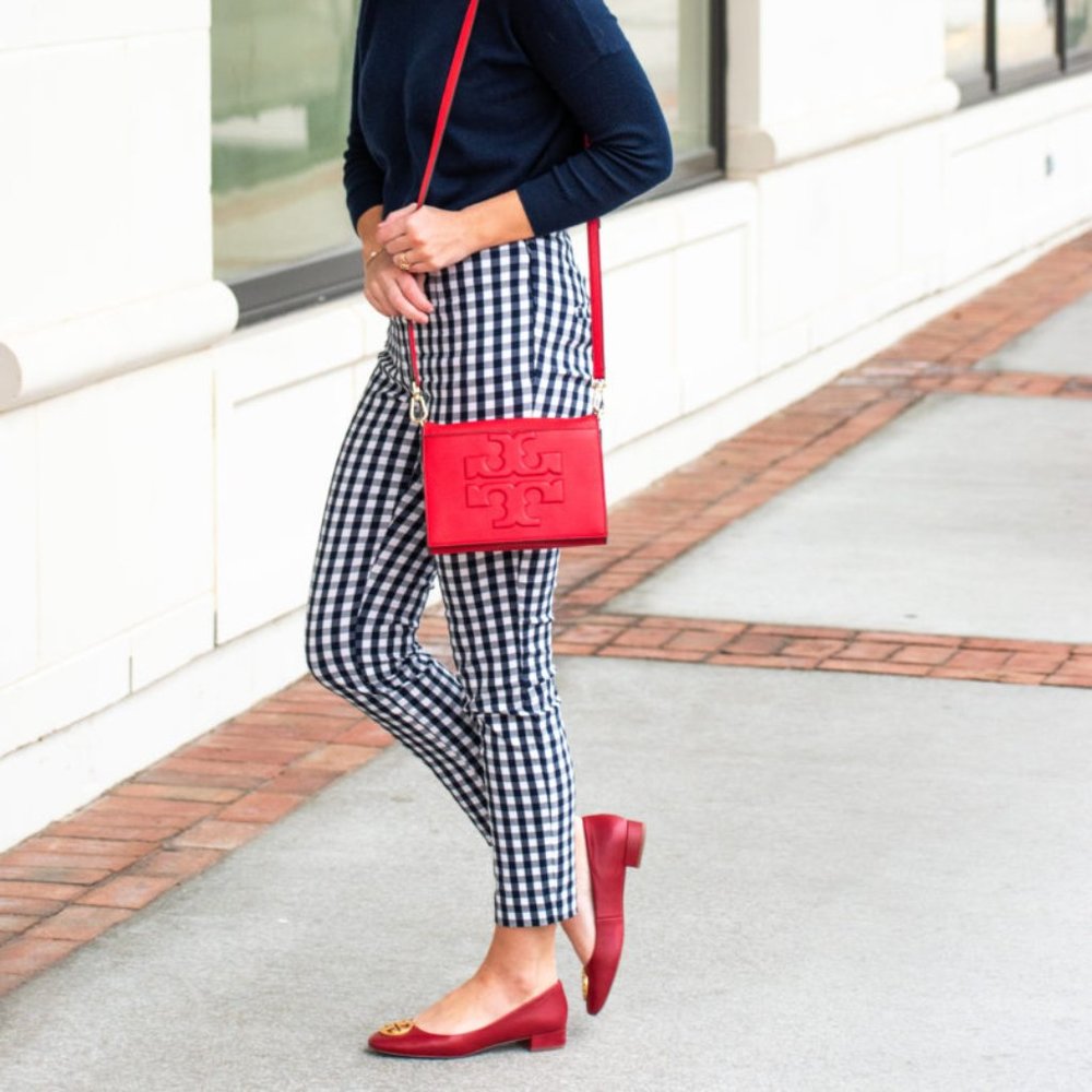 J. CREW Gingham linen-cotton Holland Pant Size 6